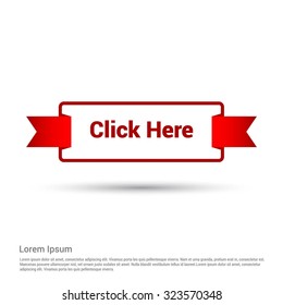 Click Here Text Red Ribbon banner