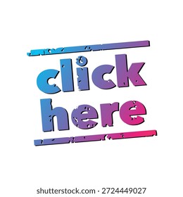 Hacer clic aquí texto en textura rayada y Vector plano degradado