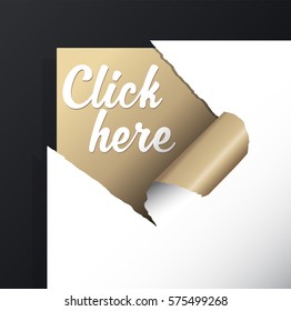 'Click here' text uncovered from torn paper corner.