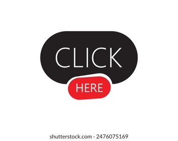 click here text warning and information sign