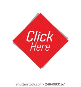 click here text warning and information sign