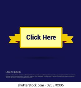 Click Here Text Yellow Ribbon banner