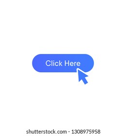 Click here vector icon, button symbol. Simple, flat design for web or mobile app