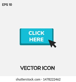 "Click here" vector icon illustration for web and mobile application. Premium quality.