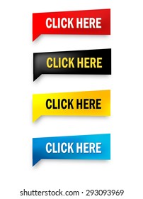 click here web button collection isolated on white