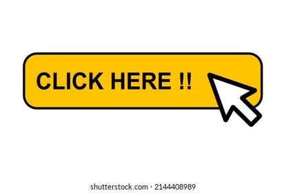 Click here web button, internet flat pointer design, press link vector illustration .