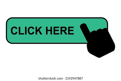 Click here web button, internet flat pointer design, press link vector illustration .