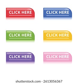click here web button template illustration design
