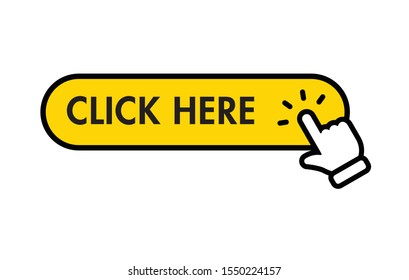 Click here yellow button, with hand clicking icon