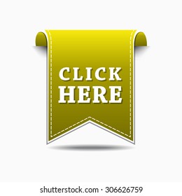 Click Here Yellow Vector Icon Design