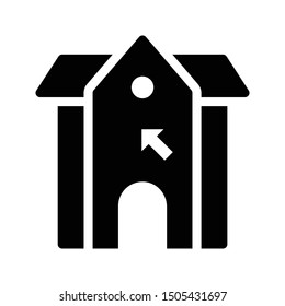 click home glyph flat vector icon