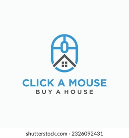 click home logo design vector silhouette illustration
