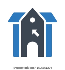 click house glyph color vector icon