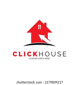 Click House Icon Vector Logo Template Illustration Design