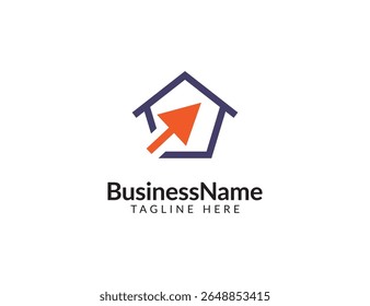 Click house logo design vector template