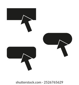 Click icon. Arrow cursor symbol. Pointer vector icon. Black navigation element.