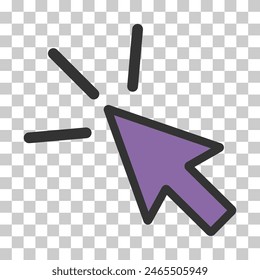 Hacer clic icono ratón de flecha, Web cursor de Botón. Ilustración vectorial de diseño digital .