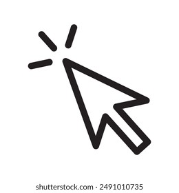 Klicken-Symbol Schwarzes Line-Art-Vektorgrafik-Logo