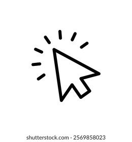 Click icon Black and white outline vector