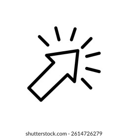 Click icon black and white vector sign