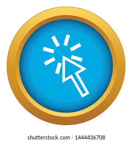 Click icon blue vector isolated on white background for any design