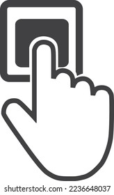 Icono de clic, icono de selección vector negro