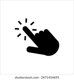 Icono de Hacer clic. Haciendo clic en el cursor, señalando los iconos de Hacer clic de mano. Ilustración vectorial sobre fondo blanco