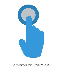 click icon color or logo illustration flat color blue style	