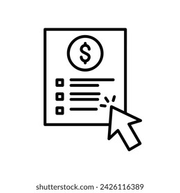 Click icon to create an invoice or bill
