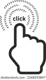 Click icon, cursor icon black vector