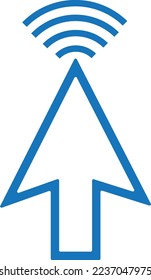 Click icon, cursor icon blue vector