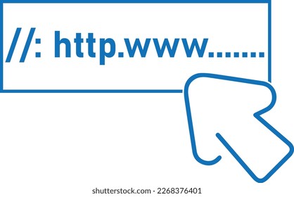 Click icon, cursor icon blue vector