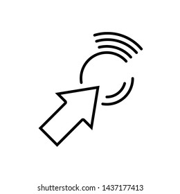 click icon, cursor icon , click and connect line vector.