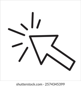 click icon. cursor icon. click here