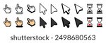 Click icon or Cursor pixel syle.Pixel Click icon. Mouse click cursor icon.Vector