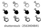 Click icon or Cursor pixel syle.Pixel Click icon. Mouse click cursor icon.Vector