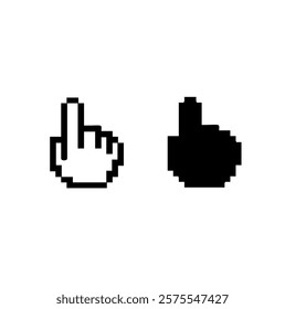 Click icon or Cursor pixel syle.Pixel Click icon. Mouse click cursor icon.Vector