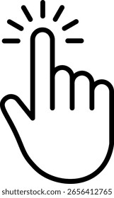 Clique no ícone ou no estilo de pixel do cursor.Pixel Clique no ícone. Ícone de cursor de clique do mouse.Vetor