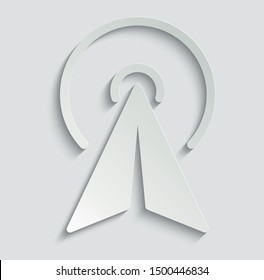  click icon. cursor symbol icon. mouse click symbol paper icon  with shadow 