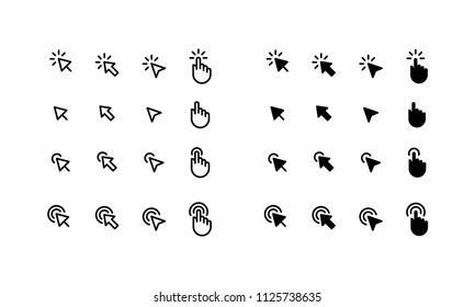 Click Icon Design Symbol Vector Set Cursor