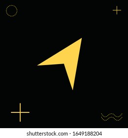 Haga clic en Cursor de conjunto de vectores de símbolos de diseño de iconos. Color amarillo. Diseño de Memphis. Ordenador con. Ilustración Ilustrante. Icono de fondo.