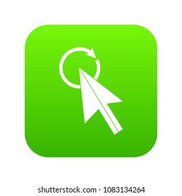 Click icon digital green for any design isolated on white vector illustration