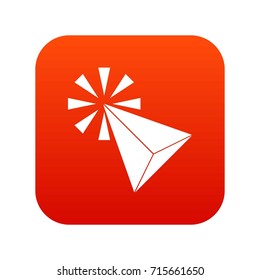 Click icon digital red for any design isolated on white vector illustration