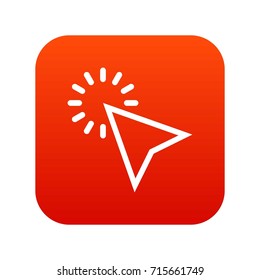 Click icon digital red for any design isolated on white vector illustration