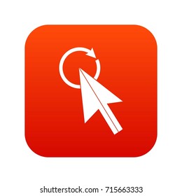 Click icon digital red for any design isolated on white vector illustration