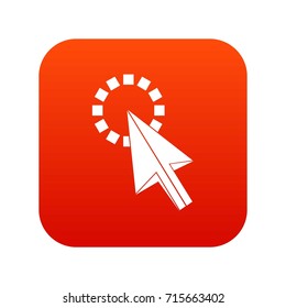 Click icon digital red for any design isolated on white vector illustration