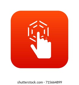 Click icon digital red for any design isolated on white vector illustration