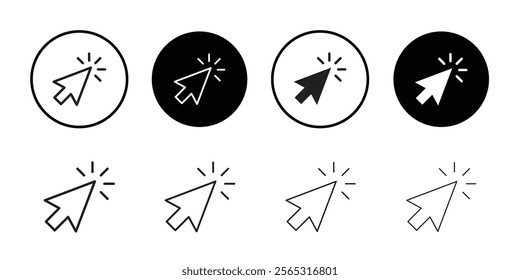 Click icon Flat art in black and white isolated