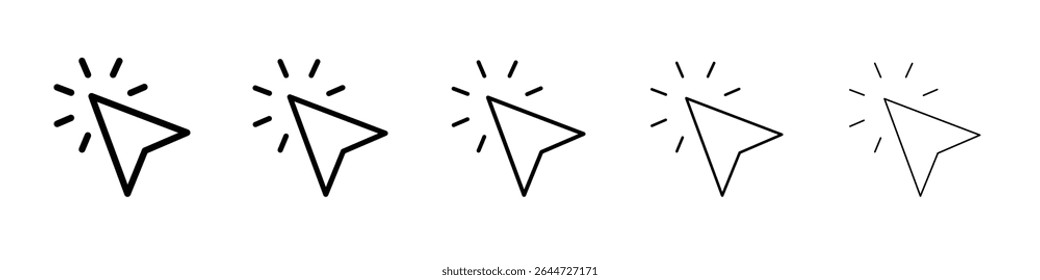 Click icon flat illustration set logo