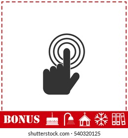 Click icon flat. Simple vector symbol and bonus icon